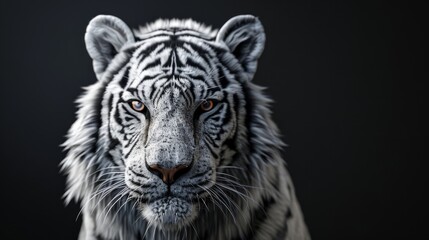 White Tiger Close-up A Majestic Look into the Eyes of a Predator, white tiger, tiger, predator, animal