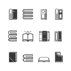 minimalist line art icon book collection set logo symbol