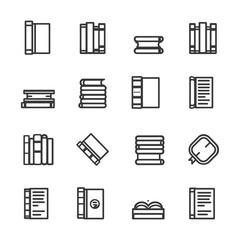 minimalist line art icon book collection set logo symbol