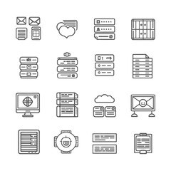 minimalist line art icon database collection set logo symbol