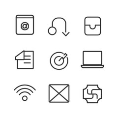 Fototapeta na wymiar minimalist line art icon download collection set logo symbol