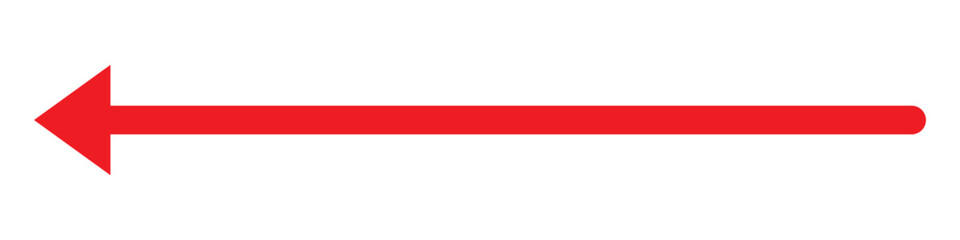 Obraz premium Long arrow icon vector. Red long arrow vector. flat style Arrow symbol. RED of an arrow on a white background. vector illustration.