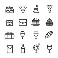 minimalist line art icon event collection set logo symbol