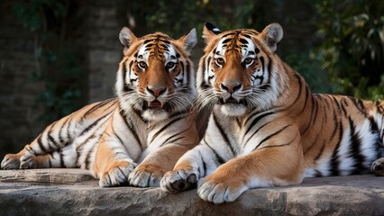 Naklejka premium Tigers in Its Natural Habitat