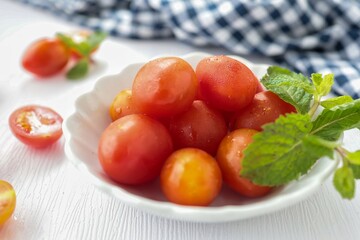 Cherry Tomatoes on white background
