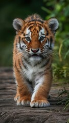 Obraz premium Tiger cub with Intense Gaze