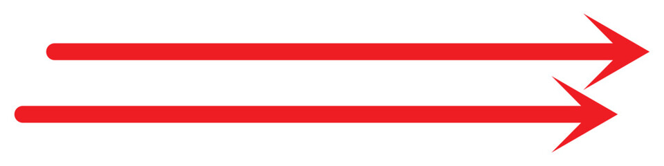 Long arrow icon vector. Red long arrow vector. flat style Arrow symbol. RED of an arrow on a white background. vector illustration.