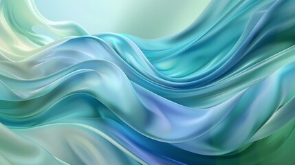 Fototapeta premium Abstract design with blue and green shades evoking calm and tranquility with a smooth and flowing appearance