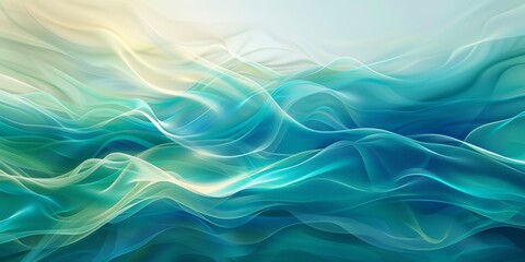 The stunning shades of blue and green in beautiful abstract waves create a tranquil oceanic ambiance