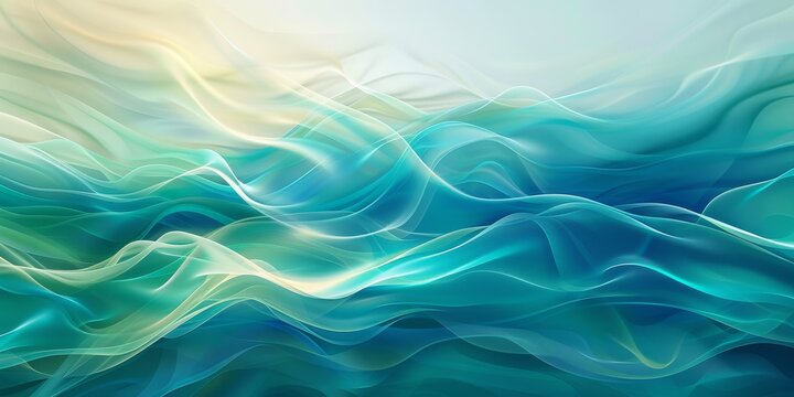 The stunning shades of blue and green in beautiful abstract waves create a tranquil oceanic ambiance