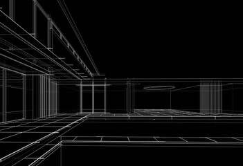 Architectural 3d rendering of a building