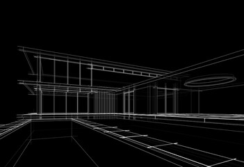 Fototapeta premium Architectural 3d rendering of a building