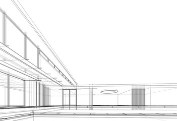 Architectural 3d rendering of a building