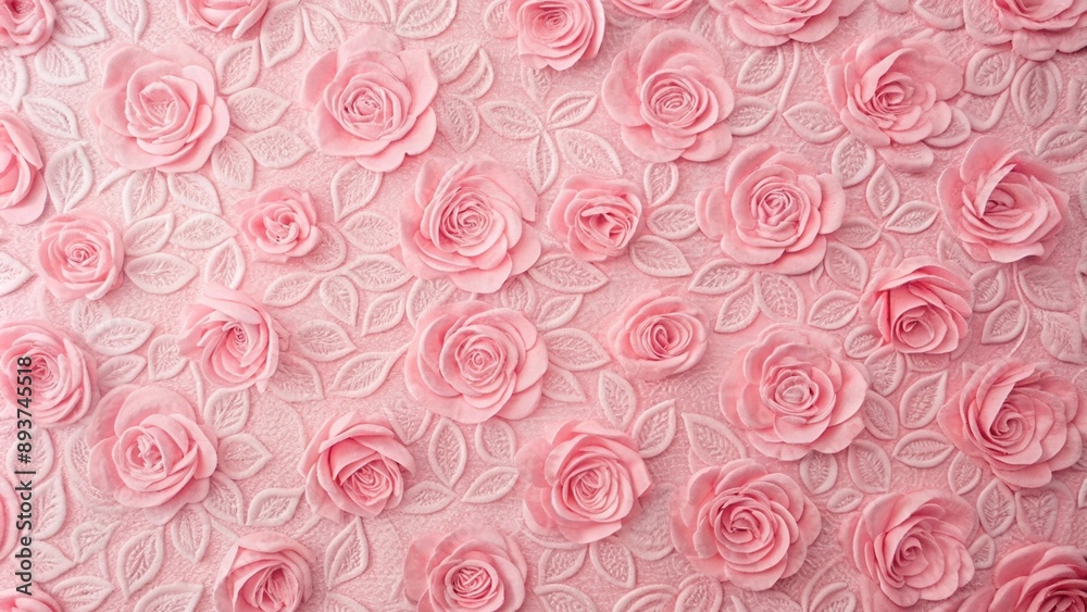 Wall mural pink rose background, pink wedding paper texture.