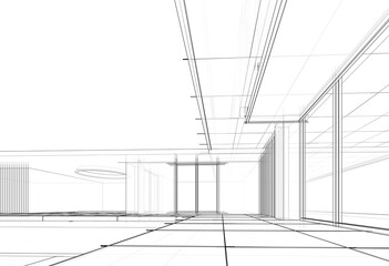 Architectural 3d rendering of a building