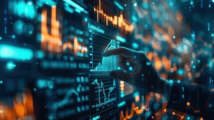 Hand Interacting with Data Visualization