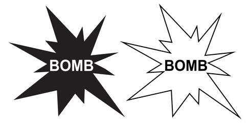 Boom explosion icon set. Cartoon set of boom explosion vector icons for your web design isolated on white background
