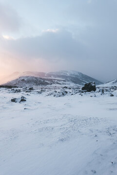 Winter landscape in the mountains of Palencia