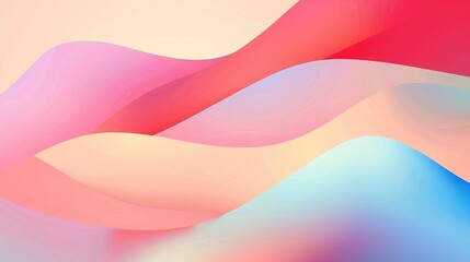 Fototapeta premium Abstract Digital Art With Pink, Yellow, and Blue Waves