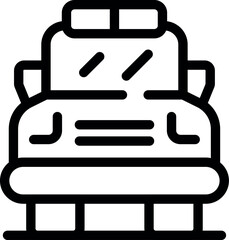 Simple outline school bus icon, public transportation for students