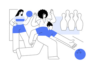 Bowling club isolated cartoon vector illustrations.