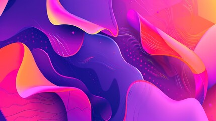 Abstract Purple And Pink Fluid Shapes Digital Art