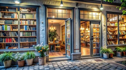A room with a lot of books. Book Shop. Library
