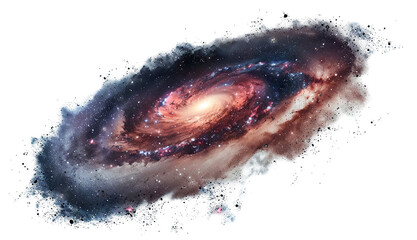 Colorful spiral galaxy, cut out
