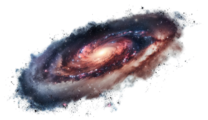 Colorful spiral galaxy, cut out