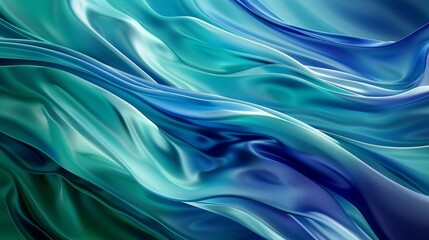 Obraz premium Discover an inspirational artwork of flowing waves in serene bluegreen tones, ideal for artistic settings
