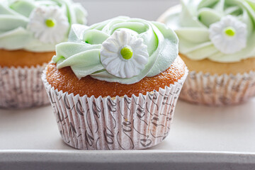 Cupcake Close-Up, Low-Angle Dessert Photography
