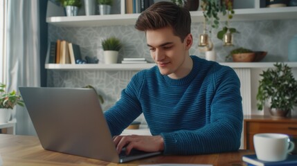 The man in home office