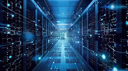 Infrastructure as a Service (IaaS) concept: Virtual servers and scalable computing resources in cloud environment. Digital network architecture , on-demand IT  infrastructure for modern  businesses.