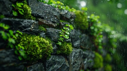 DewKissed Moss Captivating Closeup of Refreshing Forest Morning