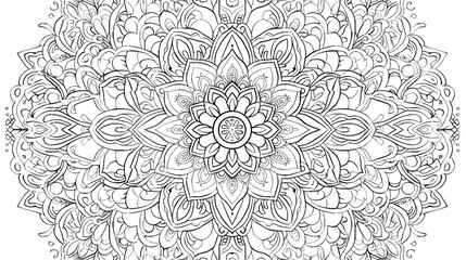 Intricate Black And White Mandala Design For Coloring
