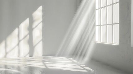 Obraz premium Minimalist Interior Design with White Pots and Sunlight