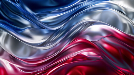 Obraz premium Vibrant wave background with dynamic shades of crimson, royal blue, and silver, evoking a sense of movement and energy