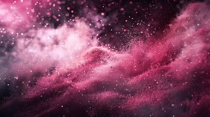 Obraz premium Pink Celestial Dust Mesmerizing Galaxy Formation in Powder Abstract Conceptual Art for Cosmic Imagery and Mystical Themes