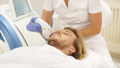 Obraz premium Photorejuvenation,Cosmetic Laser Dermatology ,dermatologist offices,laser technology 