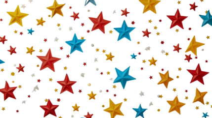 Small paper stars, an art form of origami in the Japanese style of paper folding, transparent.