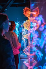 Fototapeta premium DNA and Genetics-Themed Art Gallery with Interactive Installations and Abstract Exhibits