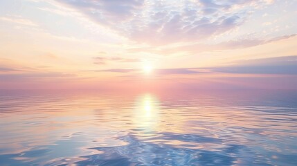 Fototapeta premium Peaceful Sunset Over Calm Ocean Water