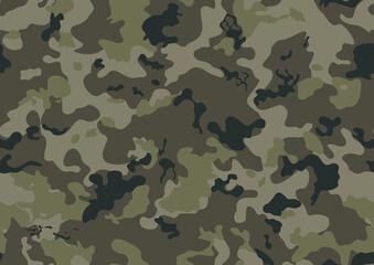 Fototapeta premium army camo seamless khaki pattern vector background, forest hunting design