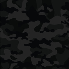 
Black city vector seamless background, military night design