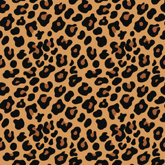 modern leopard design vector pattern with spots on yellow background seamless texture