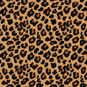 modern leopard design vector pattern with spots on yellow background seamless texture