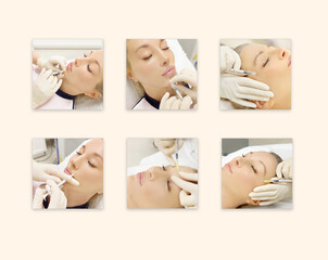 Concept of rejuvenation.Volume lifting.Botulinum toxin injection for facial wrinkles  ,in the...