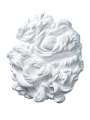 Whirlwind of white foam on a transparent canvas