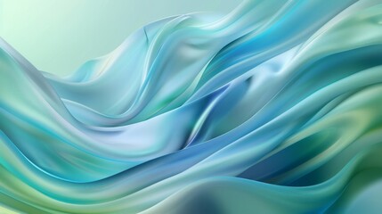 Obraz premium Abstract design with blue and green shades evoking calm and tranquility with a smooth and flowing appearance