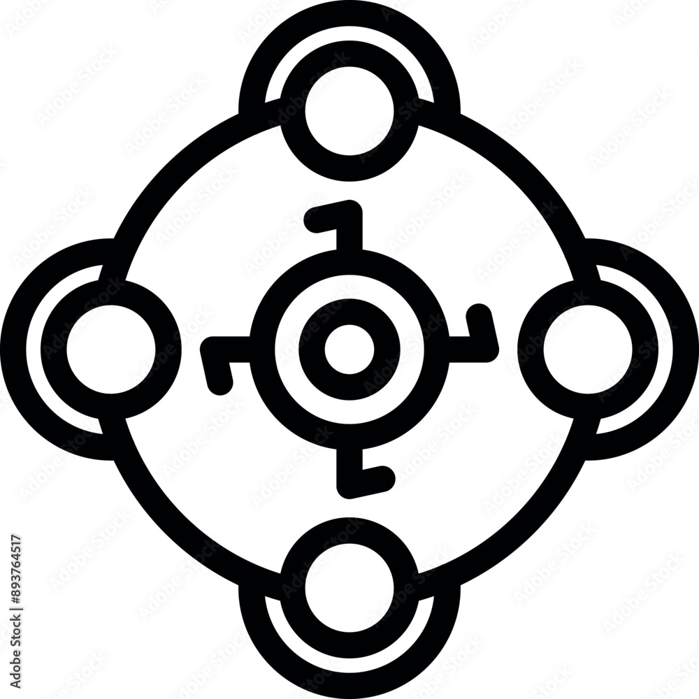 Poster this abstract icon represents data flow and system integration with its circular design and connecti